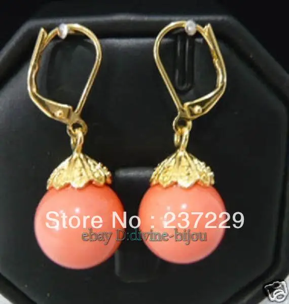 

Wholesale price FREE SHIPPING ^^^^Beautifully pink coral 2017 earrings a pair