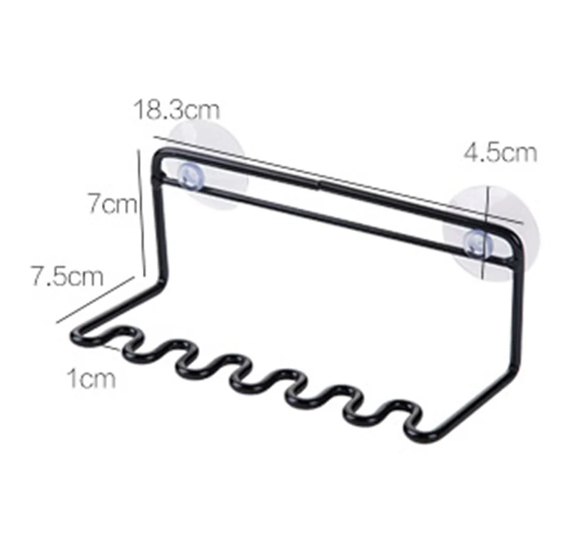 Meyjig Wrought Iron Suction Wall Toothbrush Holder Bathroom Wall Mounted Tool Rack Seamless Suction Cup Shelf Razor Storage Rack7