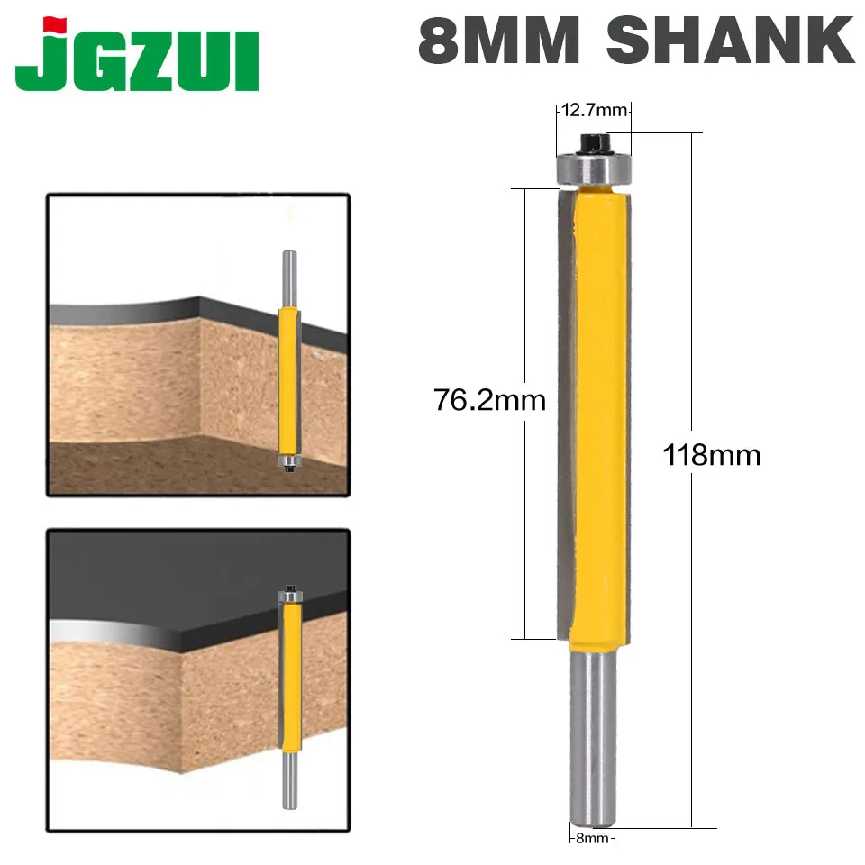 1 шт. 8 мм хвостовик " заподлицо фрезы с подшипником для дерева шаблон бит карбида вольфрама фрезы для дерева