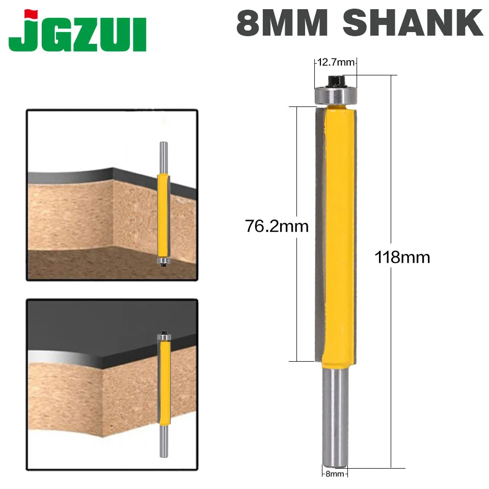 1pc 8mm Shank 3 Flush Trim font b Router b font Bit with Bearing for Wood