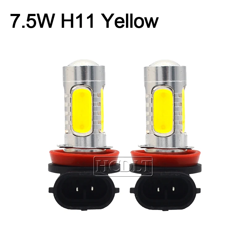 HCDLT 2PCS 7.5W High Power LED Fog Lamp Bulb H1 H3 H7 H11 9005 9006 880 881 H27 White Yellow 12V Auto Car Driving LED Lights  (4)