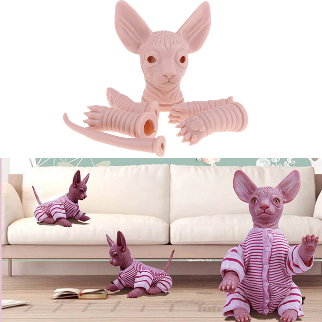 Unpainted Reborn Kits 18" Silicone Cat Limb Mold Clothes DIY Handwork Unpainted Reborn Kits 18" Silicone Cat Limb Mold Clothes DIY Handwork