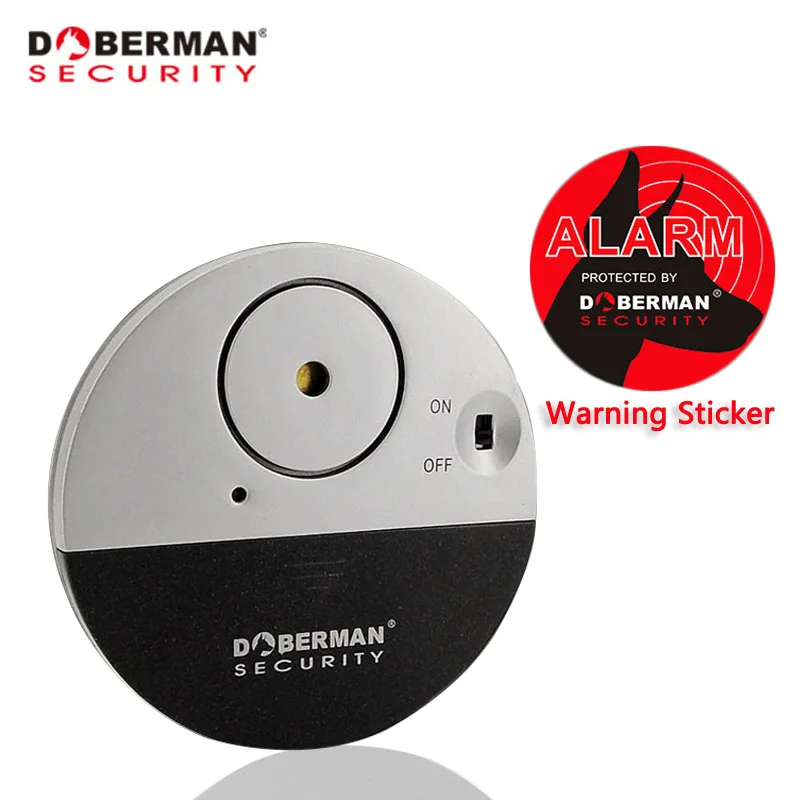 

Doberman Security Sensor Detector Door Window Vibration Alarm for Warning Burglars Intruders Home Security Alarm 100dB Sound