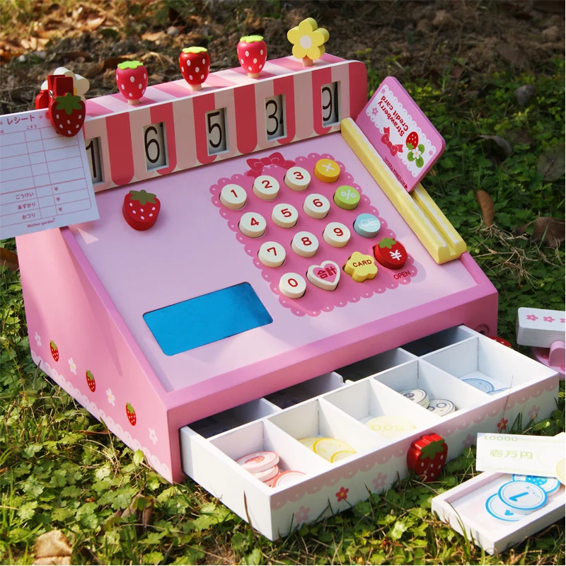 pink wooden till