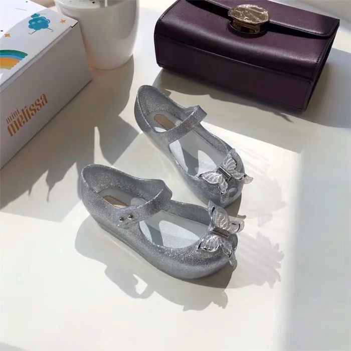 Мини Melissa 3D бант пластиковые сандалии для девочек Детская водонепроницаемая обувь новые сандалии для девочек Нескользящие Детские сандалии для девочек 14-18 см