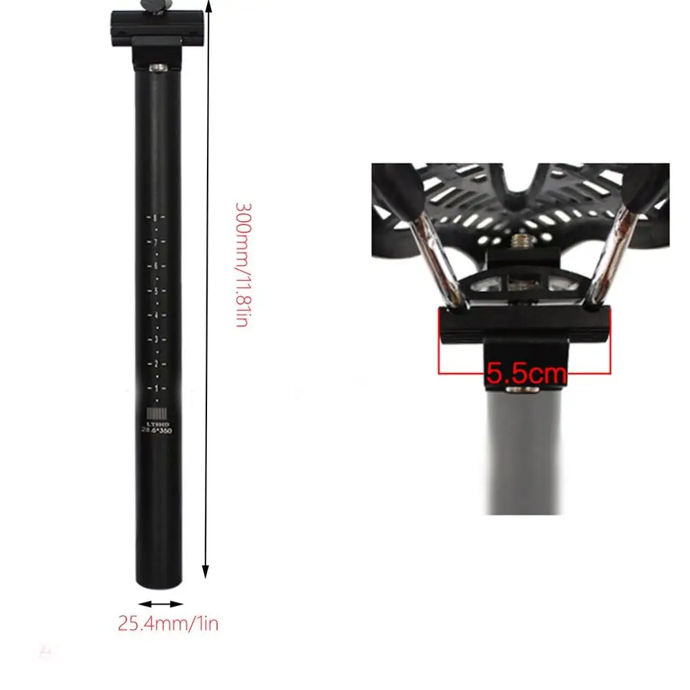 New Aluminum Alloy Bicycle Seatpost Mtb Road Mountain Bike Black Seat Post Seat Tube 27.2/28.6*/30.4*300 Mm Bicycle Parts - Цвет: 25.4mm