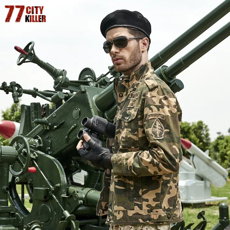 Мужская камуфляжная куртка 77City Killer камуфляжной расцветки в стиле милитари