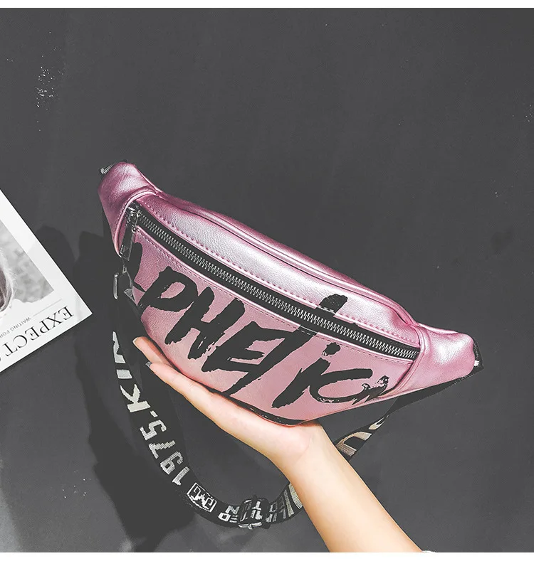 HUBOONE Новая Женская поясная сумка банан поясная сумка модная кожаная поясная сумка большая емкость граффити Фанни-пачки женские дорожные сумки