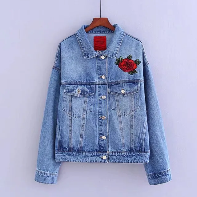jaqueta jeans feminina com bordado