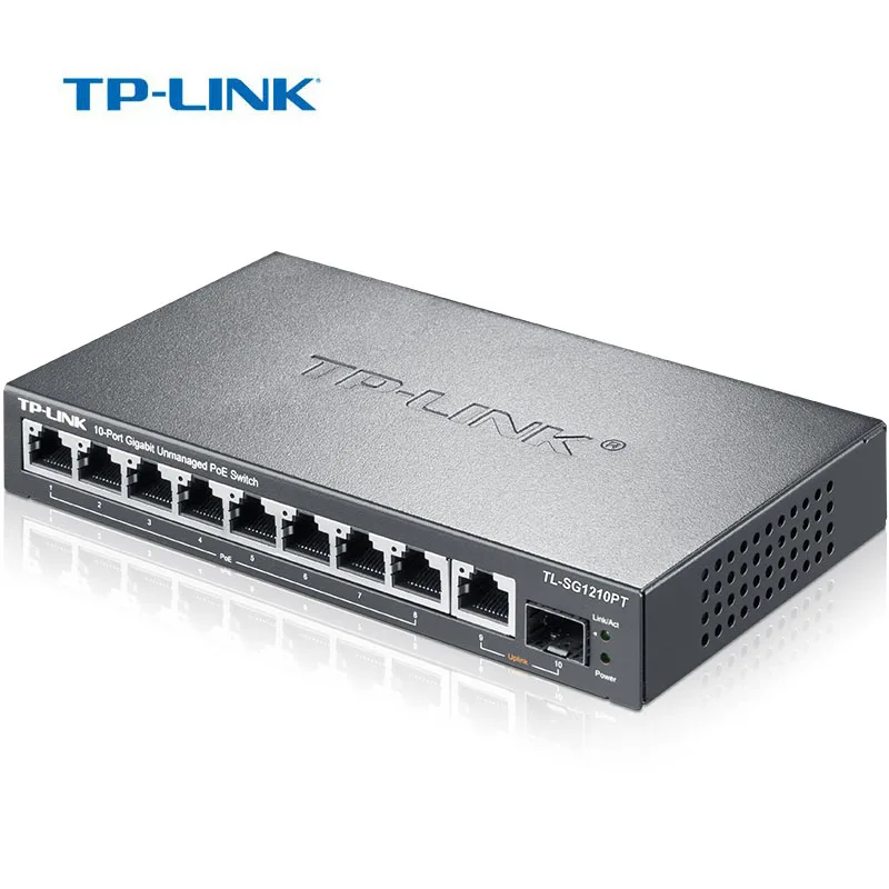 TP Link 10 портовый Ethernet коммутатор стальной металлический 8 гигабитный POE для IP