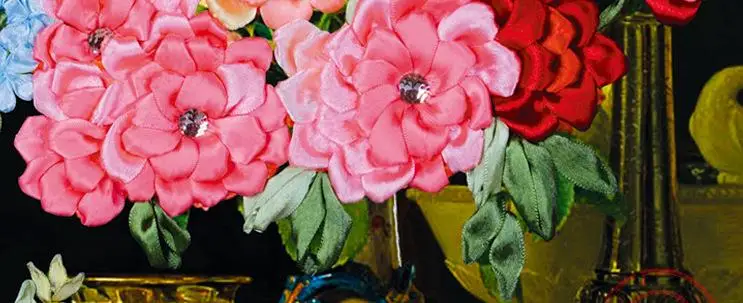 Лента вышитый цветок ваза 3D лента вышивка мозаики китайский Вышивка крестом Швейные аксессуары Artesanato