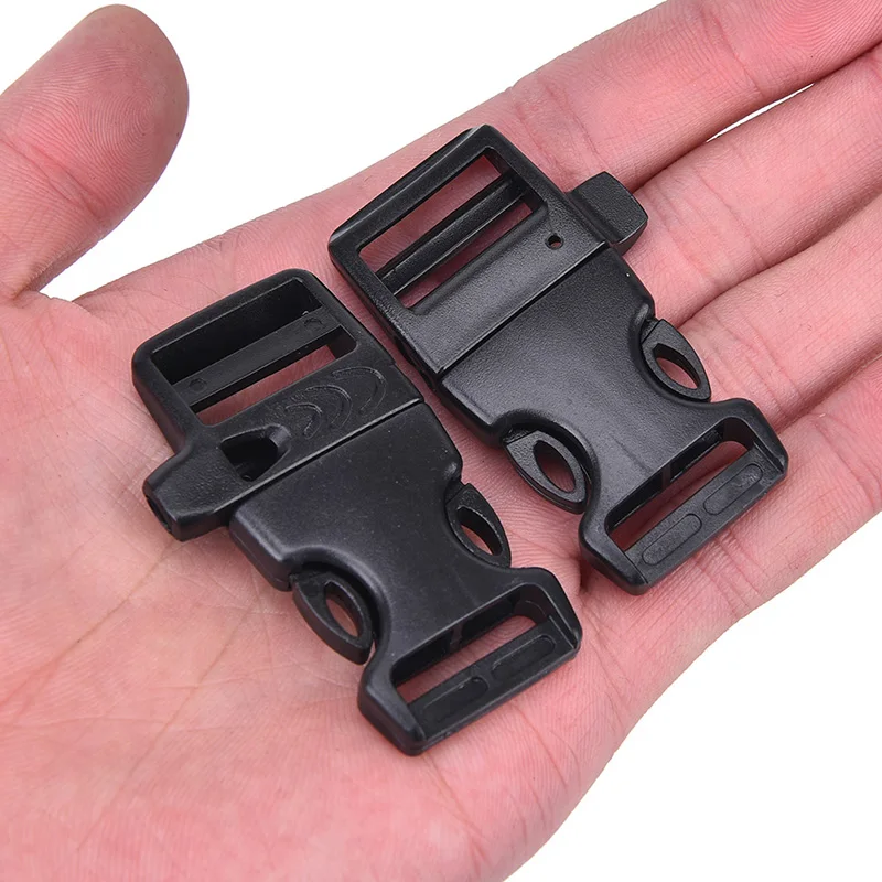 

5pcs Paracord Emergency Contoured Survival Whistle Buckles Plastic Curved Side Release Buckles For Paracord Bracelet Backpack