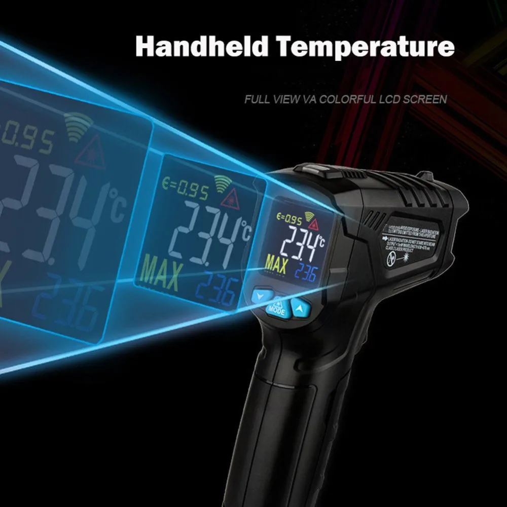 

Handheld Digital Laser Thermometer Temperature Non-Contact IR Infrared Gun LCD Thermometer Humidity Meter