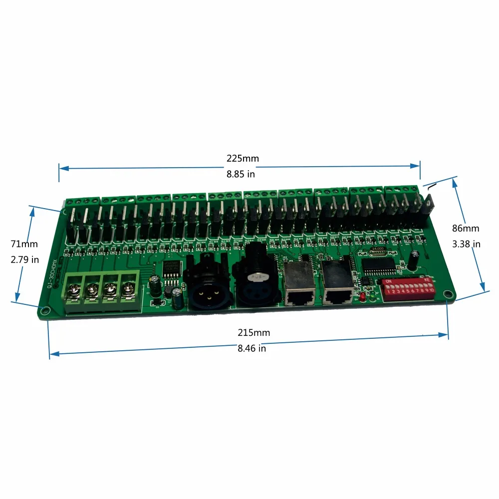 2-Pack 30channel RGB Decoder & Dimmer LED driver 60A Strip lights DMX512 Controller input DC9-24V
