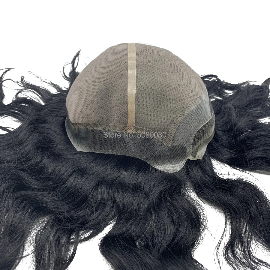 Мужской парик из волос с полной шапочкой на заказ mono wigs бесплатная