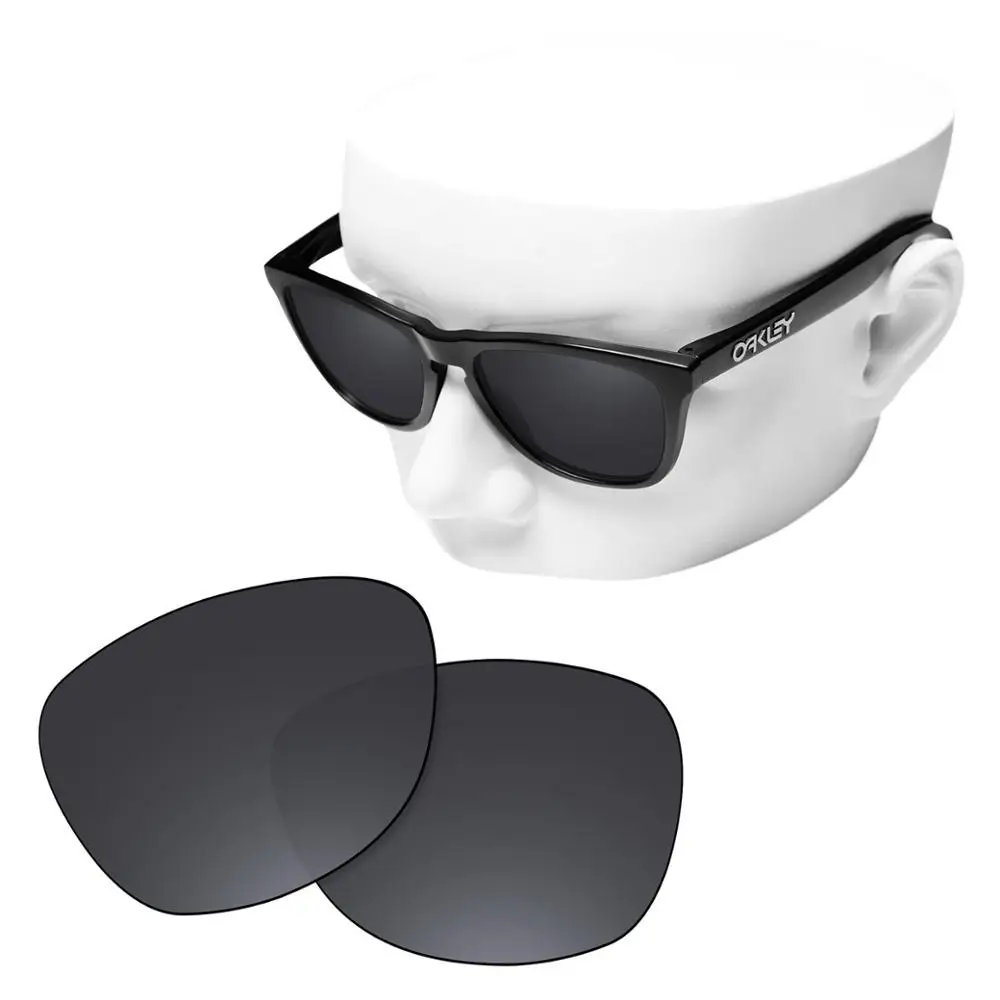 

OOWLIT Polarized Replacement Lenses of Black Dark Grey for-Oakley Frogskins Sunglasses