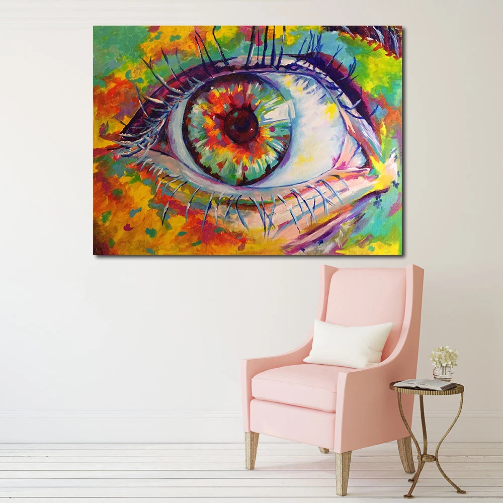 

JQHYART Painting Wall Art Picture Big Eyes With Long Eyelashes Home Decor Living Room Modern Canvas Print No Frame