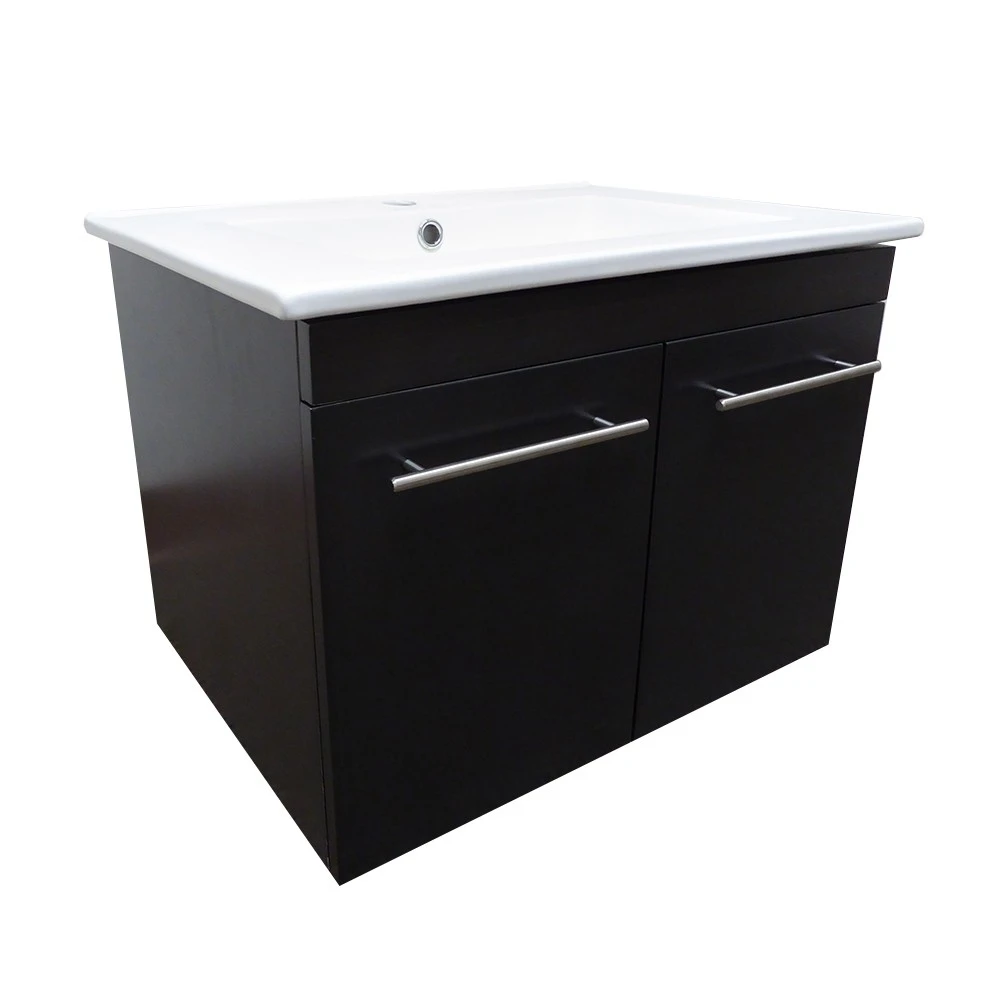 24.4 in Single wall mount style sink vanity-wood- gunstock