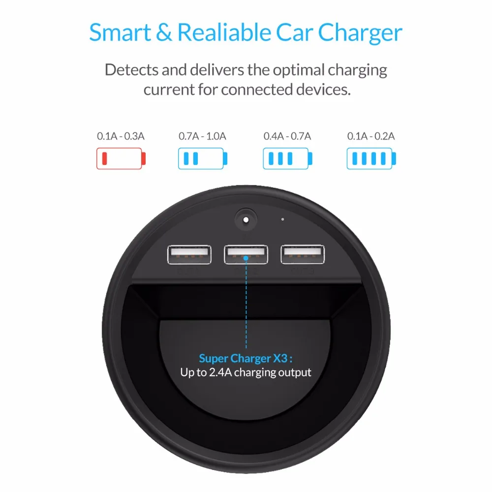 ORICO 3 منافذ USB سيارة شحن كأس الهاتف شاحن مع ذكي سريع شحن IC للجوال هاتف لوحي ل iphone XS huawei ORICO 3 منافذ USB سيارة شحن كأس الهاتف شاحن مع ذكي سريع شحن IC للجوال هاتف لوحي ل iphone XS huawei