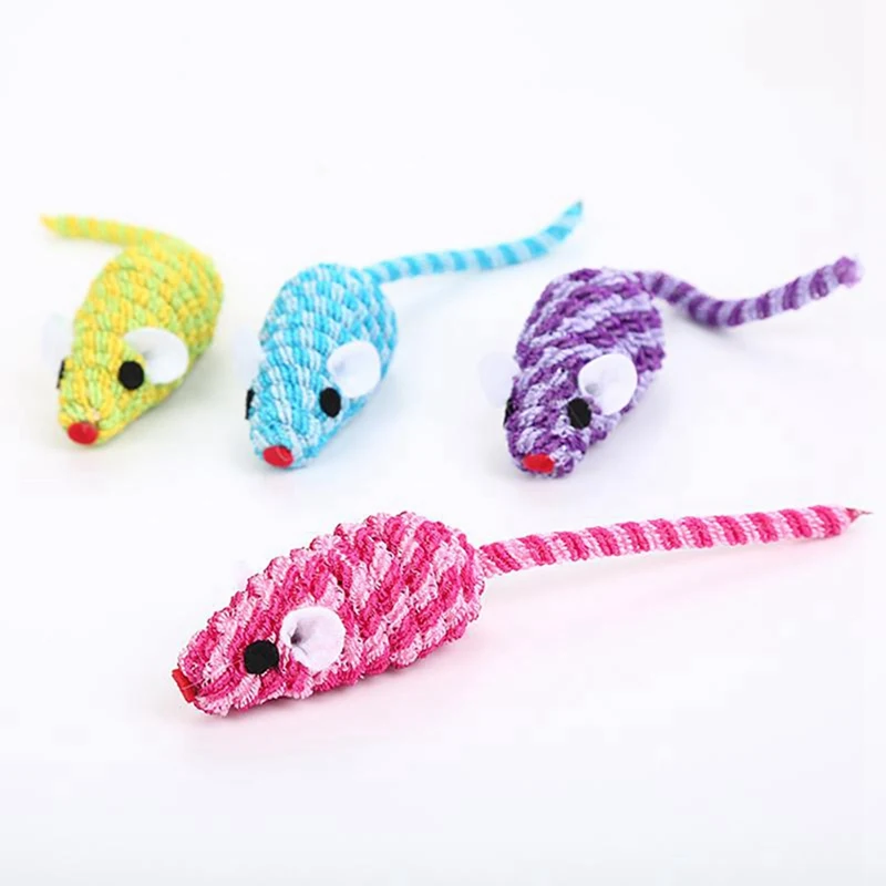

1Pcs Cats Kitten Exercise Scratch Toy Elastic False Mouse Cat Toys Colorful Funny Playing Toys For Cats Color Random For Gatos