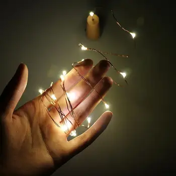 

2M String led Wine Bottle with Cork 20 LED Bottle Lights Battery Cork for Party Wedding Christmas Halloween Bar Decor Warm White