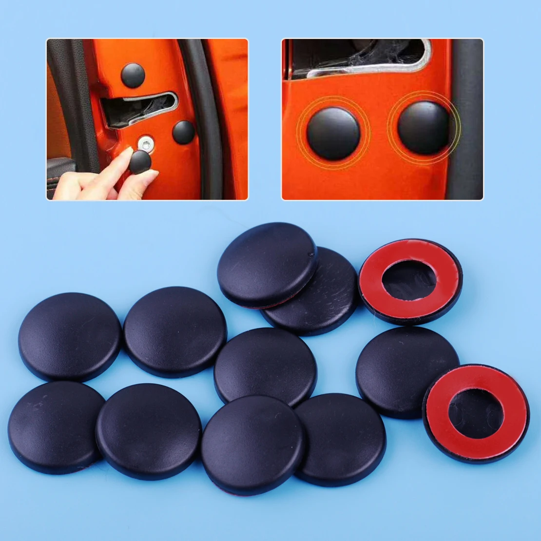beler Car Universal 12pcs Black Plastic Car Interior Door Lock Screw