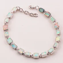 Белый Огненный опал 925 пробы серебро Горячая Распродажа опт и розница красивый ювелирный браслет 7,"+ 0,5" P89