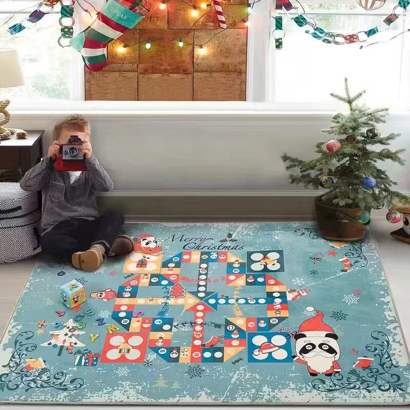 

2017 New Christmas Chess Carpet Rugs Cartoon Kids Play Carpets for Living Room Anti Slip Floor Carpet Child Christmas Gift