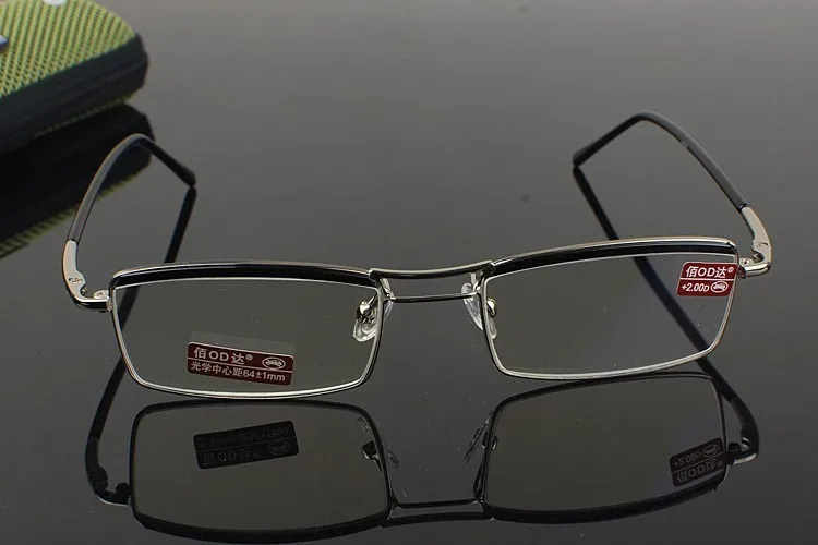 Настоящие оптические Заказные линзы близорукость бизнес покрытые двойной мост коммерческие мужские очки для чтения фотохромные-1 до-6