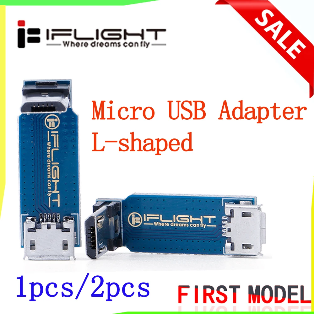 Адаптер микро usb iFlight 90 градусов L образная плата с прямым углом регулировки платы