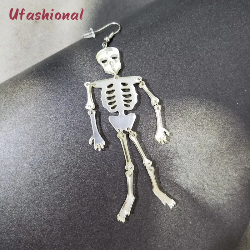 

Drop Earrings Ethnic Fashion Long Dagnle Earring For Women Zinc Alloy Acrylic Skeleton Femme Brincos Para As Mulheres Feminino