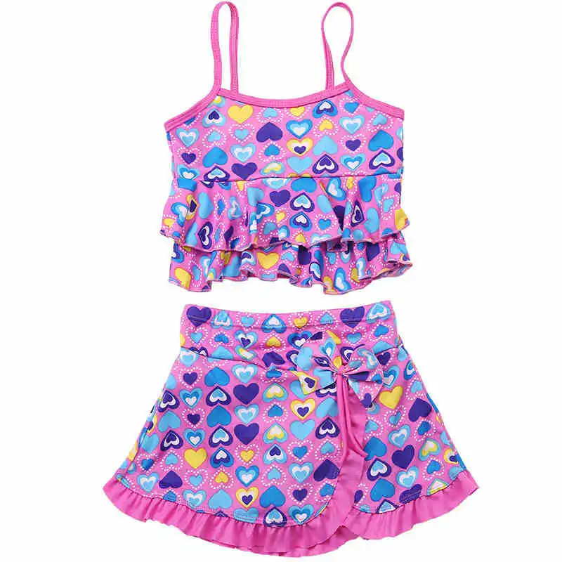 

2018 New Arrival Girls Swimwear Baby Girl Bikini Kids Swimsuit Girl Swimming Suit Pink Blue Ruffle Toddler Girls Bathing Suit