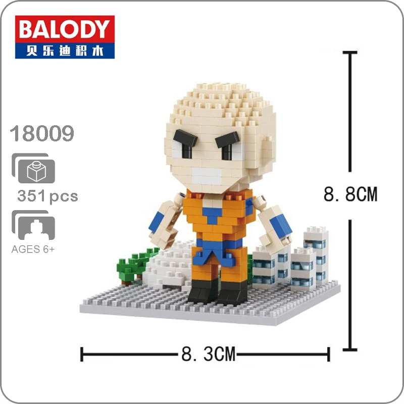 Balody 18009 мультфильм аниме Dragon Ball Z Krillin рисунок DIY Nano Конструкторы кирпичи Diamond 3D Мини сборный домик игрушка без коробки