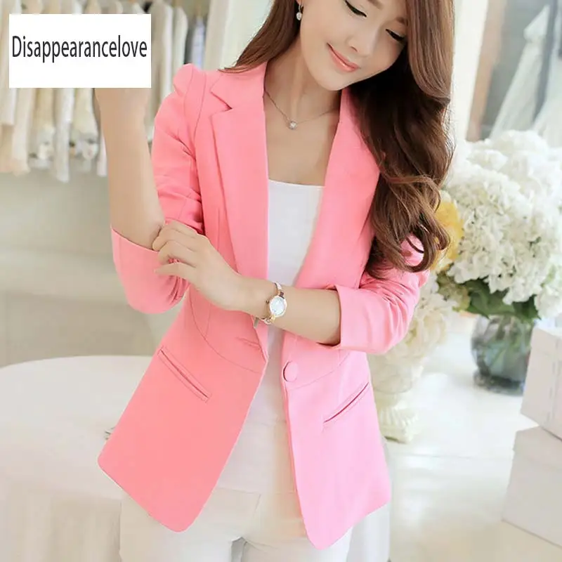Disappearancelove Spring Women Slim Blazer Coat 2019 Plus Size Casual Jacket Long Sleeve One Button Suit Lady Blazers Work Wear Disappearancelove Spring Women Slim Blazer Coat 2019 Plus Size Casual Jacket Long Sleeve One Button Suit Lady Blazers Work Wear