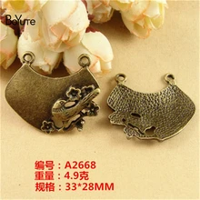 BoYuTe (30 peças/lote) 33*28mm Liga de Bronze Antigo Chapeado Pássaro Magpie Conectores Encantos Pingentes para Descobertas Jóias