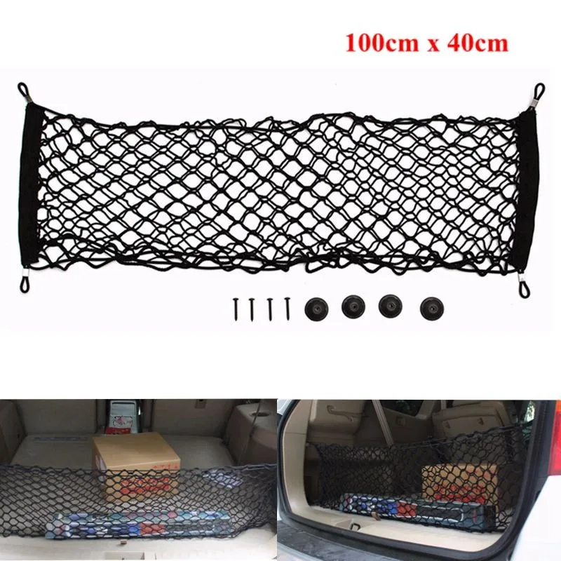 

100cm x 40cm Universal Car Seat Back Storage Mesh Elastic Net Bag Double Layer Car Styling Luggage Holder Trunk Organizer