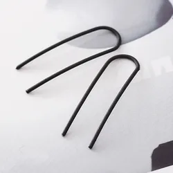 Elegant Fish - Shaped Handmade Minimalist Earrings (ES4593 Black)