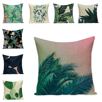

Floral Cushion Covers Leaves Decorative Pillow Cases Art Car Seat Accessories Sofa Throw Pillowcase Home Textile Decor 45x45cm