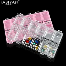 12 Сетка Пластиковый пустой ящик для хранения горный хрусталь Драгоценные Камни Кристаллы бисер аксессуары корпус контейнера-органайзера украшения ногтей