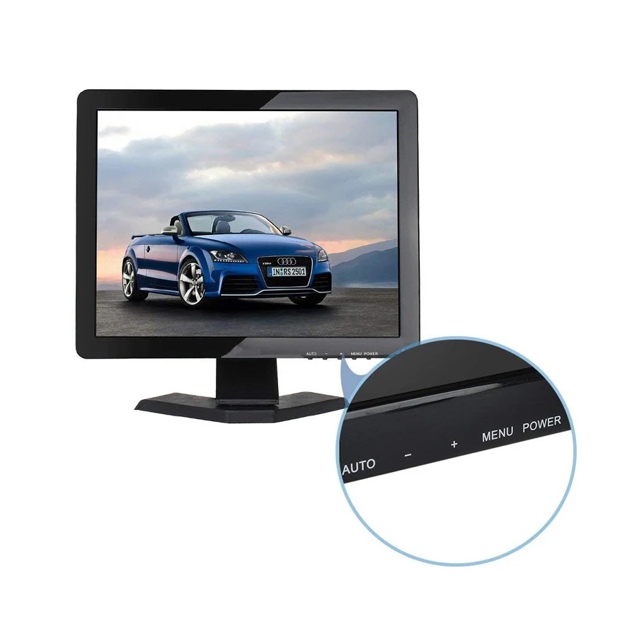  15 inch Monitor TFT Display 1024*768 HD 15 inch Monitor Video Audio AV BNC USB VGA HDMI for CCTV Se