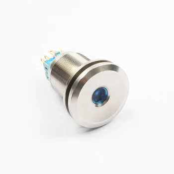 

30mm Stainless steel metal push button switch flat round momentary 6 pin car switches reset latching fixation led color 12V