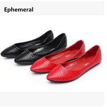 Женская обувь размера плюс 46, красные, черные, с острым носком, на плоской подошве, мягкие, без шнуровки, г. Новинка, американский и Европейский стиль, Брендовая обувь