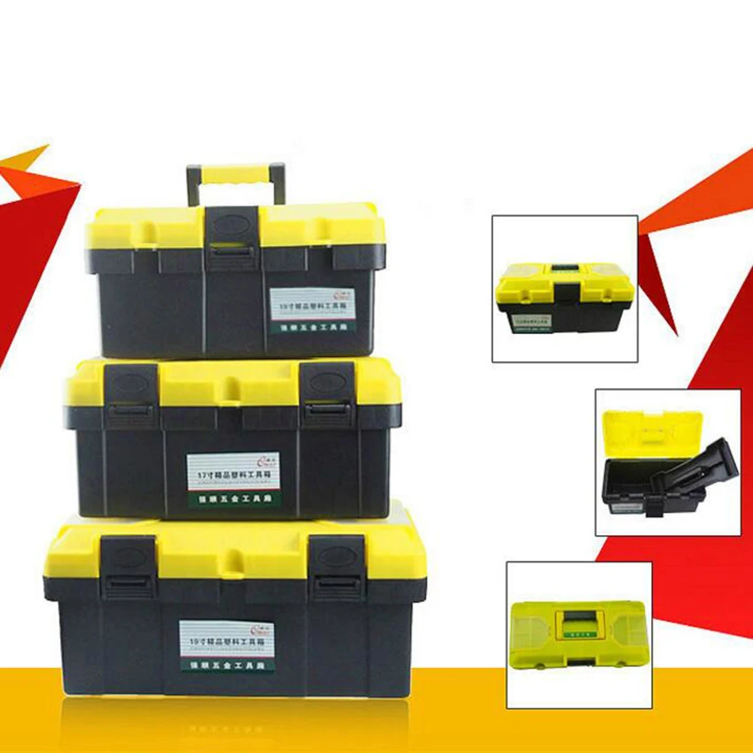

Multi-function ABS plastic tool box 14 inch 17 inch portable tool box for car tool home toolbox case for tools