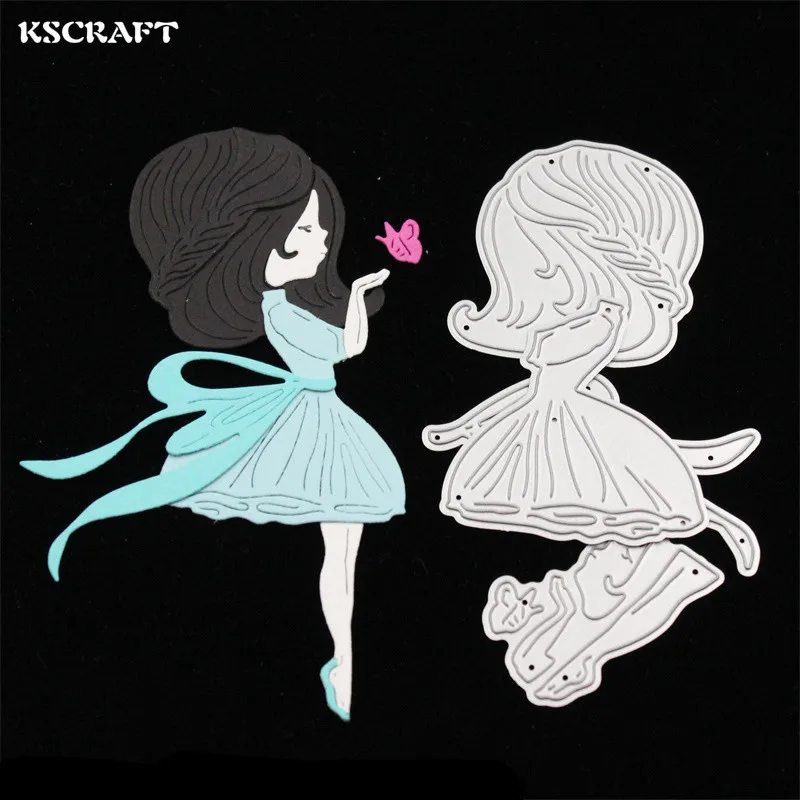 

KSCRAFT Lovely Girl Metal Cutting Dies Stencils for DIY Scrapbooking/photo album Decorative Embossing DIY Paper Cards
