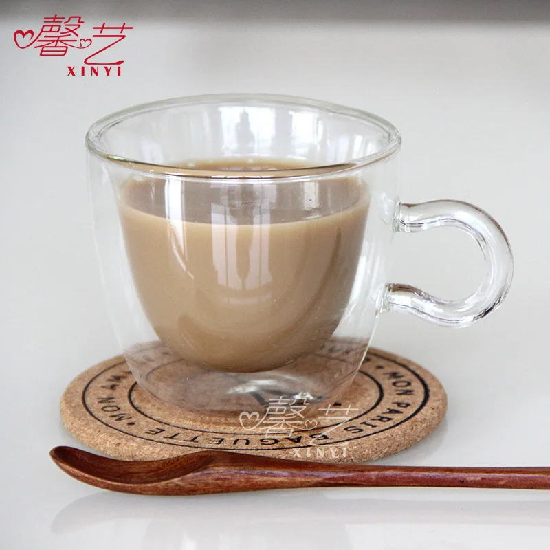 220ml Double transparent coffee cups High borosilicate glass mugs Milk