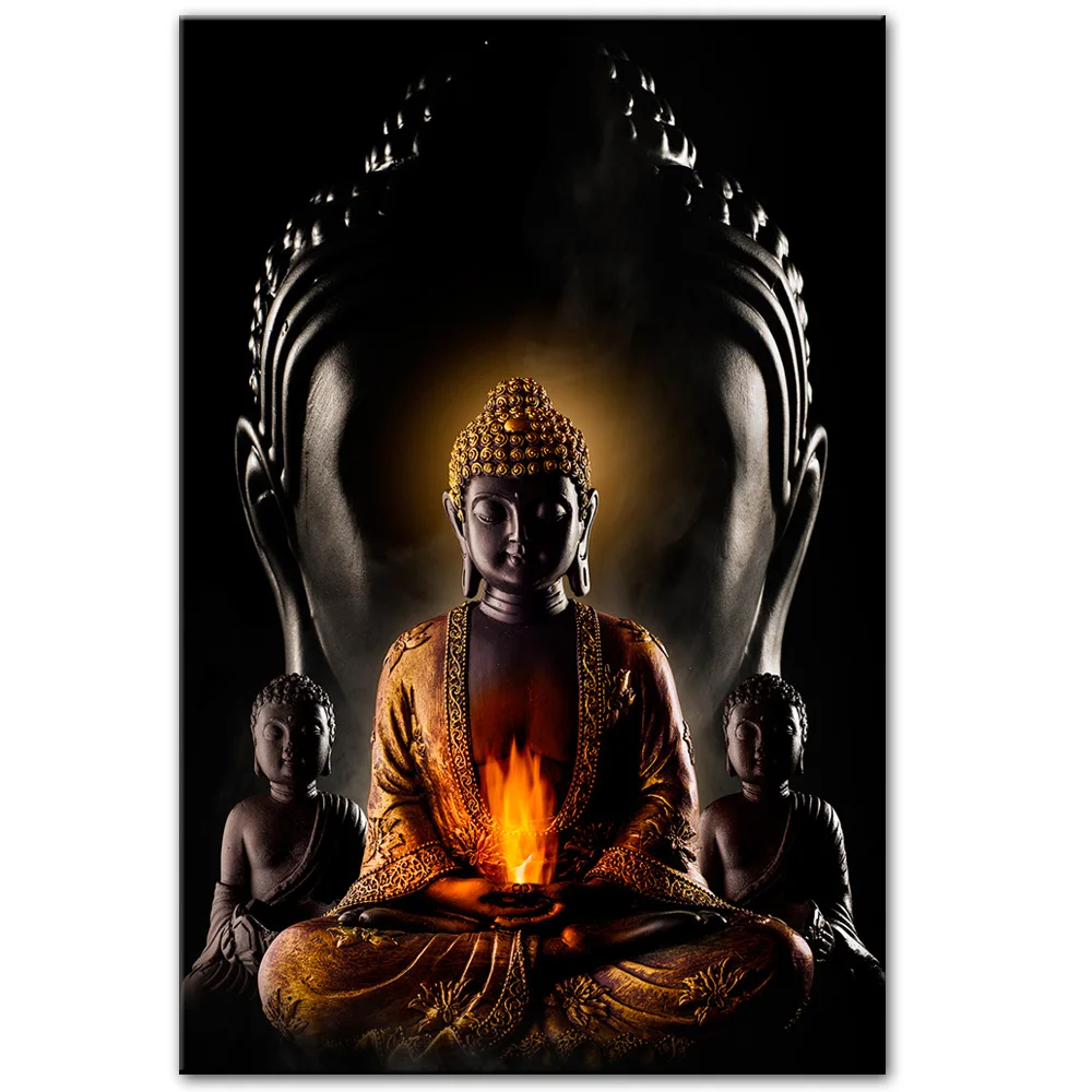 Modern Buddha Wall Art Canvas Prints | Spiritual Buddhism Decor | Meditation Artwork for Home | Enlightenment Wall Paintings image 3