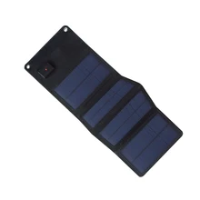 5.5V 7W foldable Solar Panel USB Charger portable powerbank 4 panels fabric battery outdoor charge camp mobile phone cargador