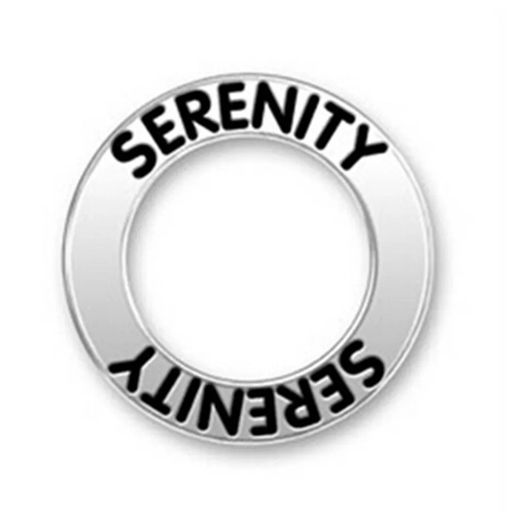 

Metal crafts antique silver Message Circle Serenity Charm Pendants Serenity Affirmation Ring Jewelry accessories fit diy