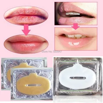 

New Crystal Gold Powder Gel Lip Mask Masks Sheet Patch 10PCS