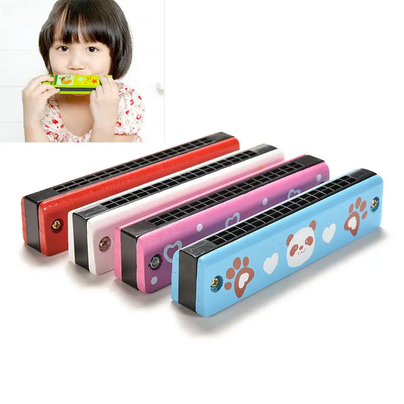 New Funny Wooden Harmonica Kids Music Instrument Educational Child